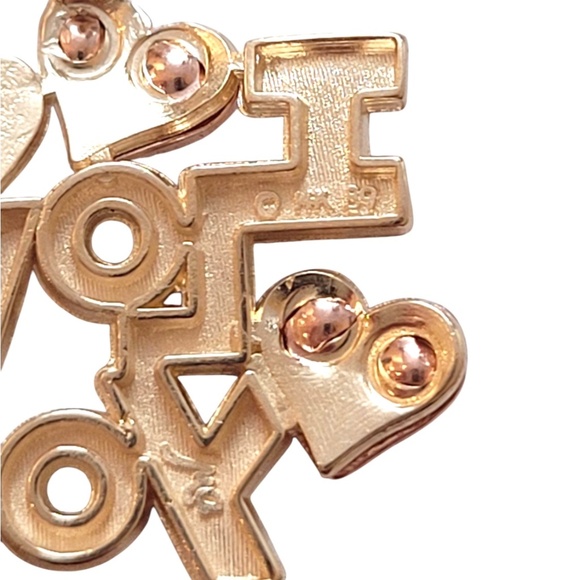 14 Karat Yellow/ Rose Gold "I Love You" Pendant #20169 - Picture 5 of 8